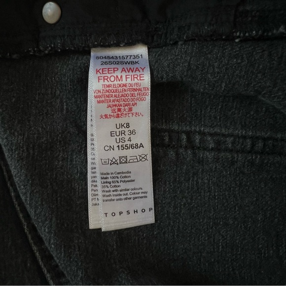 Topshop Denim A-line Mom Short in Washed Black - Picture 12 of 13